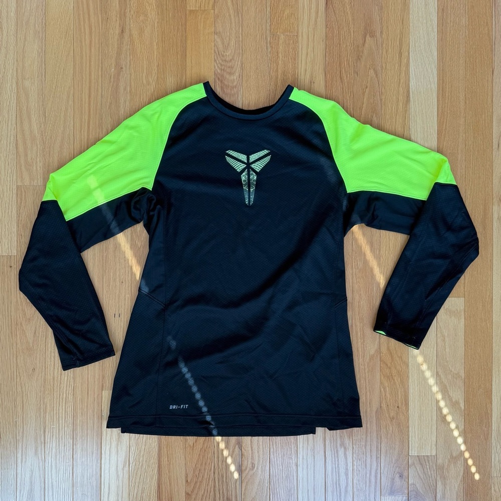 Nike Kobe Black & Neon Green Long-Sleeve Dri-FIT Shirt
